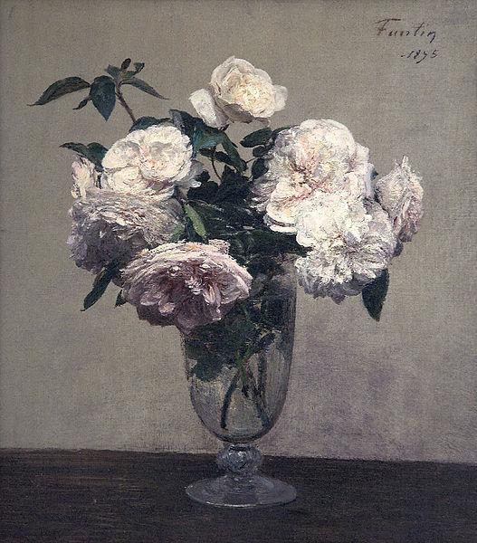 Henri Fantin-Latour Vase des roses oil painting picture